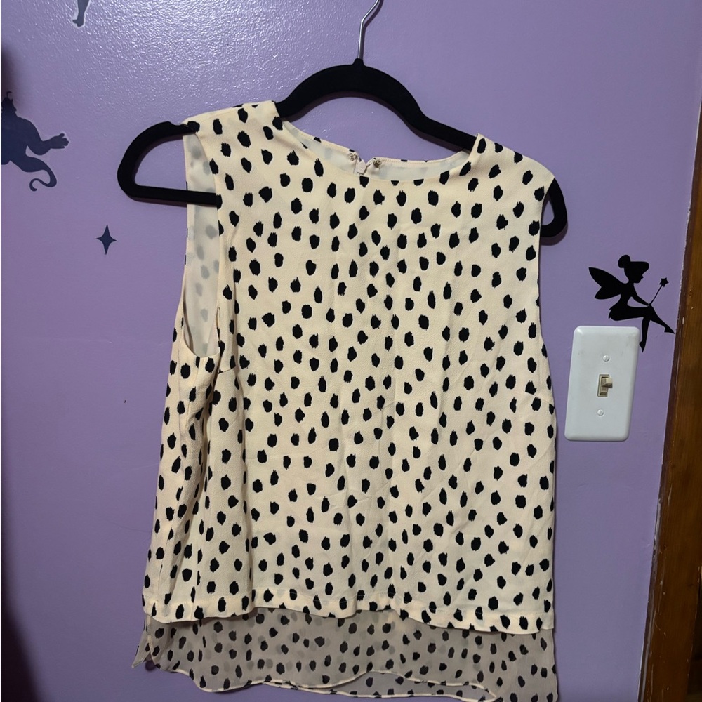 Kate Spade Black and Cream Polka Dot Blouse